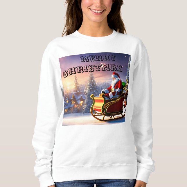Festive Santa Claus Christmas T-shirt  Sweatshirt (Front)