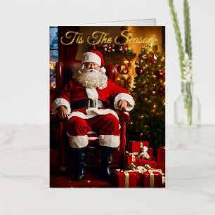 Festive Santa Claus Foil Greeting Card