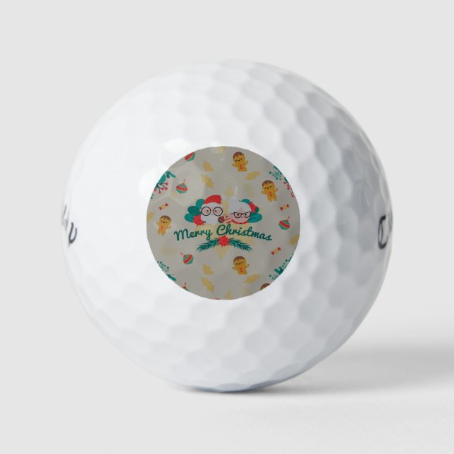 Festive Santa Claus  Golf Balls (Front)