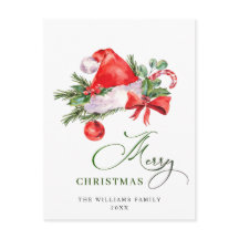 Festive Santa Claus Hat Christmas Greeting Holiday