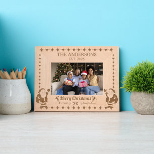 Festive Santa Claus Merry Christmas Family Photo Engraved Frames