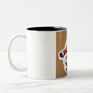 "Festive Santa Claus Mug" Two-Tone Coffee Mug