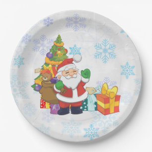 Festive Santa Claus Party Paper Plates