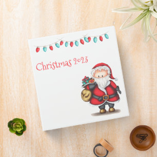 Festive Santa Claus Photo Memories Christmas Album 3 Ring Binder