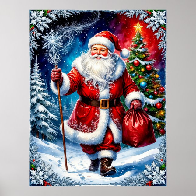 Festive Santa Claus Poster (Front)