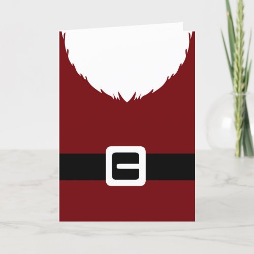 Festive Santa Claus Red Suit Jacket and Belt Holiday Card