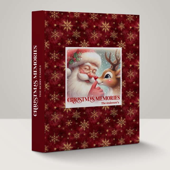 Festive Santa Claus Rudolph Memory Album Cozy   3 Ring Binder (Festive Santa Claus Rudolph Memory Album Cozy Keepsake

)