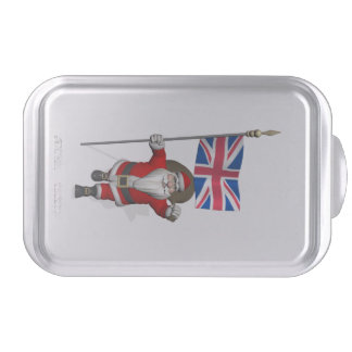 Festive Santa Claus With Flag Of The UK Cake Pan