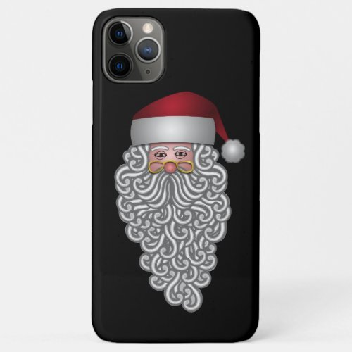 Festive Santa Claus with Long Curly Beard iPhone 11 Pro Max Case