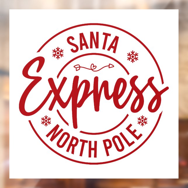 Festive Santa express North Pole Window Cling (Sheet 2)