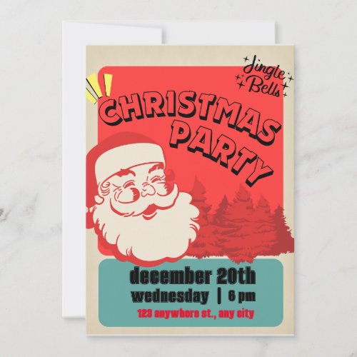 Festive Santa Hat Christmas Party Invitation