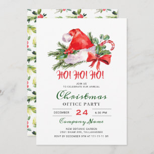 Festive Santa Hat Corporate Christmas Party Invitation