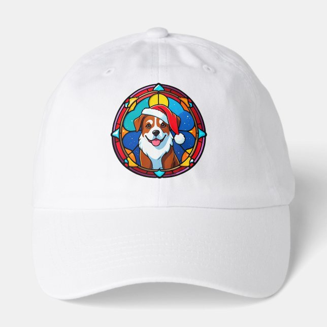 Festive Santa Hat Dog Cartoon (Front)
