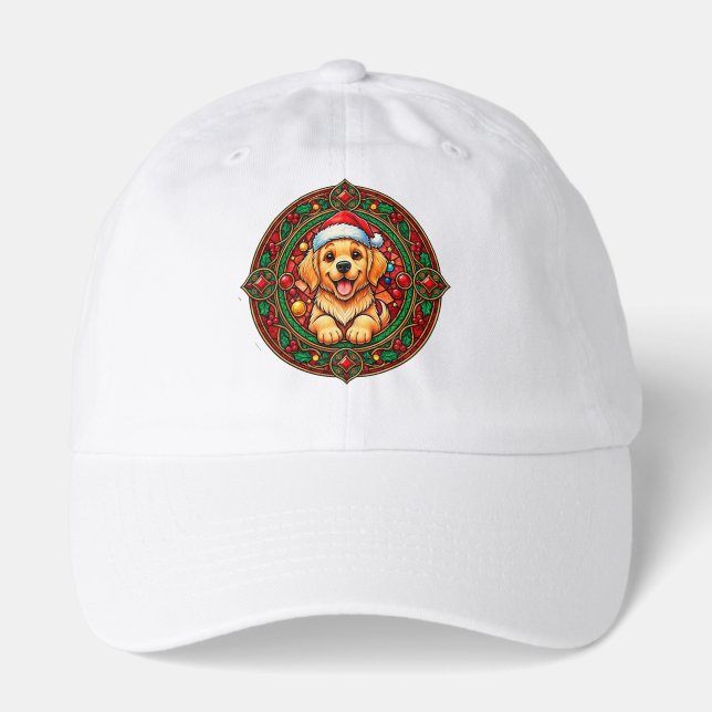 Festive Santa Hat Dog Cartoon (Front)