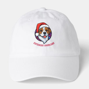 Festive Santa Hat Dog Cartoon