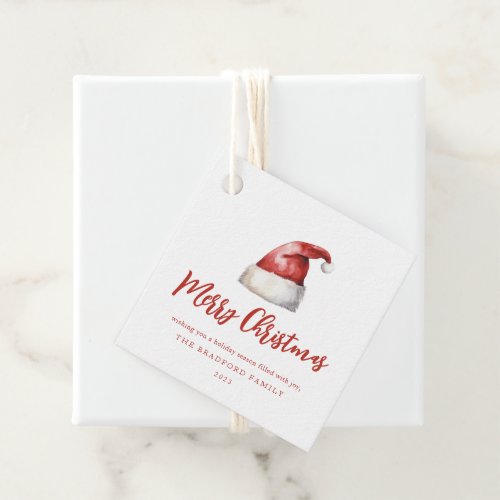 Festive Santa Hat  Favor Tags