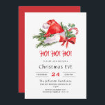 Festive Santa Hat Holiday Christmas Eve Party Invitation<br><div class="desc">Festive Santa Claus Hat Holiday Christmas Eve Party Invitation.</div>