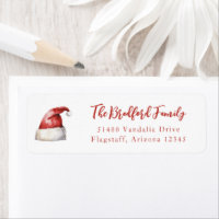 Festive Santa Hat Return Address Label