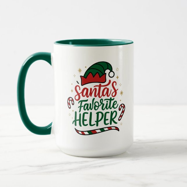 Festive Santa Helper Christmas Combo Mug (Left)