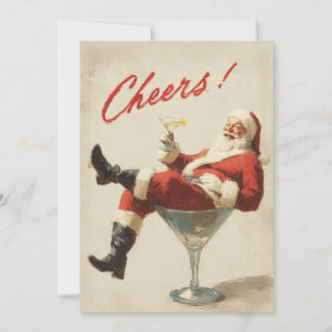 Festive Santa Holiday Cheers Card