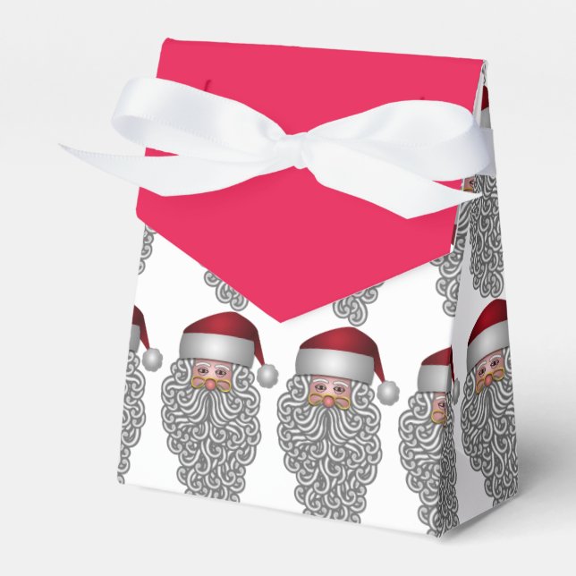 Festive Santa Holiday Favor Boxes (Front Side)
