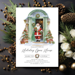 Festive Santa Holiday Open House Invitation