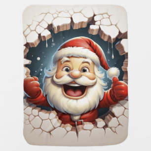 Festive Santa Hugs: Children's 3D Baby Blanket