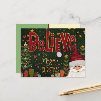 Festive Santa Presents Believe Inspirivity Postcard