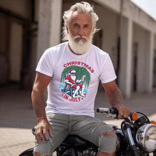 Festive Santa Relaxing With a Cold Brew T_Shirt