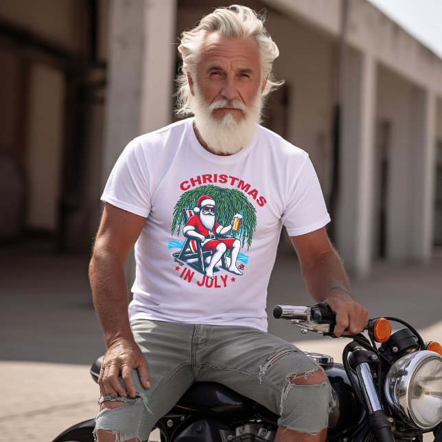 Festive Santa Relaxing With a Cold Brew T-Shirt (Creator Uploaded)