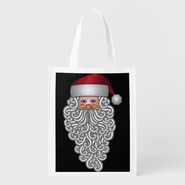 Festive Santa Reusable Grocery Bag (Front)
