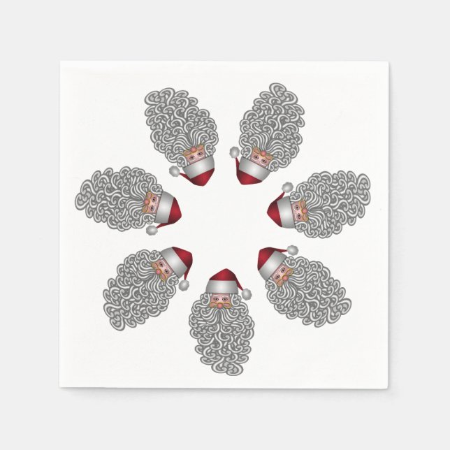 Festive Santa Ring Holiday Party Paper Napkins (Front)