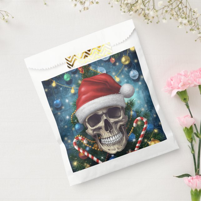 Festive Santa Skull Favor Bag (Sealed)