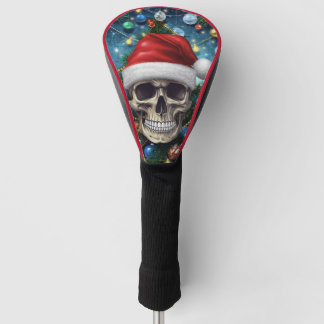 Festive Santa Skull Golf Head Cover