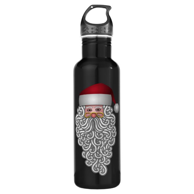 Festive Santa Stainless Steel Water Bottle (Front)