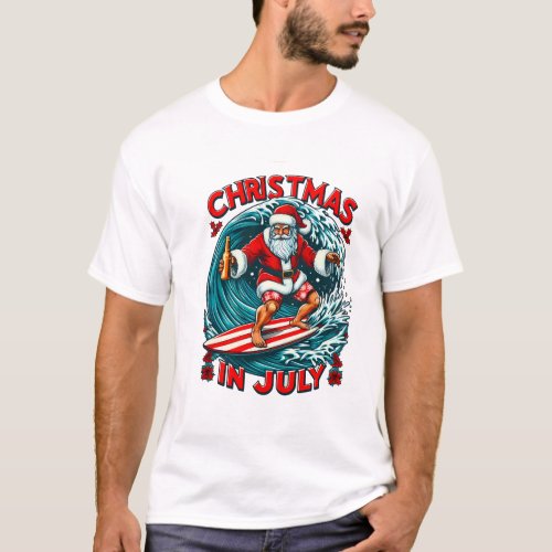 Festive Santa White Delight T_Shirt