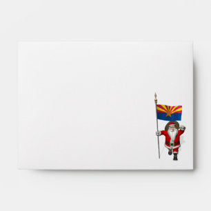 Festive Santa With Ensign Of Arizona Envelope