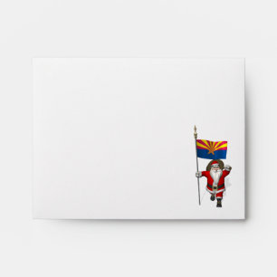 Festive Santa With Ensign Of Arizona Envelope