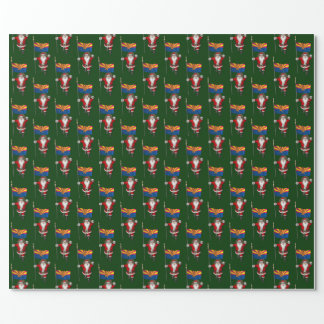 Festive Santa With Ensign Of Arizona Wrapping Paper