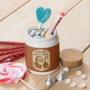 Festive Santa's sweet shop Christmas Candy Jar