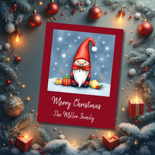 Festive scandinavian christmas gnome in Disguise  Holiday Card (Creator Uploaded)