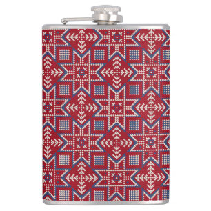 Festive Scandinavian Sweater Pattern Flask