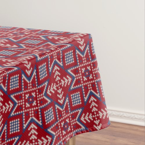 Festive Scandinavian Sweater Pattern Tablecloth