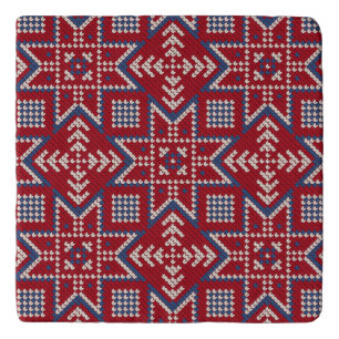Festive Scandinavian Sweater Pattern Trivet