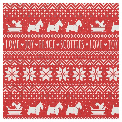 Festive Scottie Dogs Christmas | Scottish Terriers Fabric