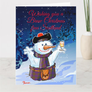 Festive Scottish Snowman Card