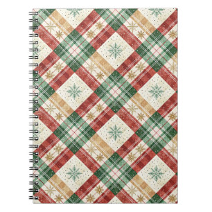 Festive Scottish Tartan Plaid Holiday Pattern Art Notebook