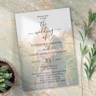 Festive Script Overlay Photo Wedding Invitation