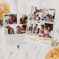 Festive Script Seven-Photo Merry Christmas Gold