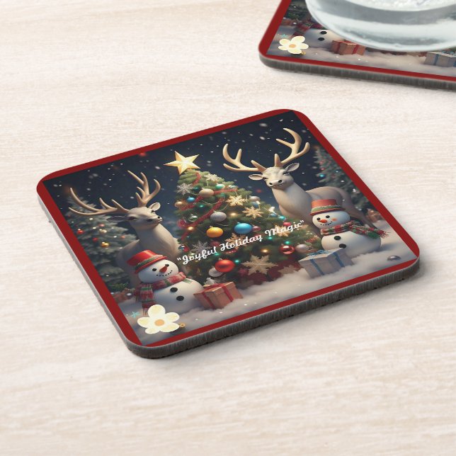 "Festive Seasonal Fun" Beverage Coaster (Left Side)